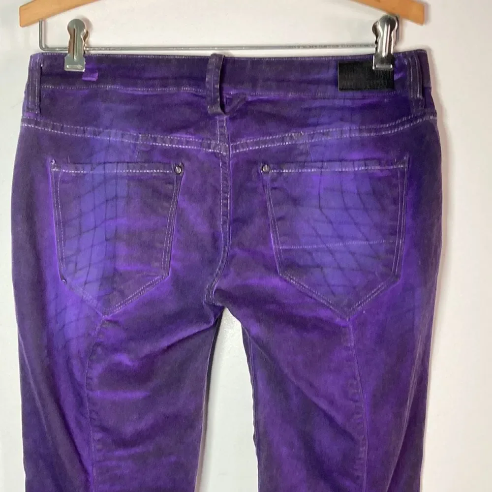 ! ITEM Purple Low Rise Skinny Jeans Fitted Racer Womens Size 26